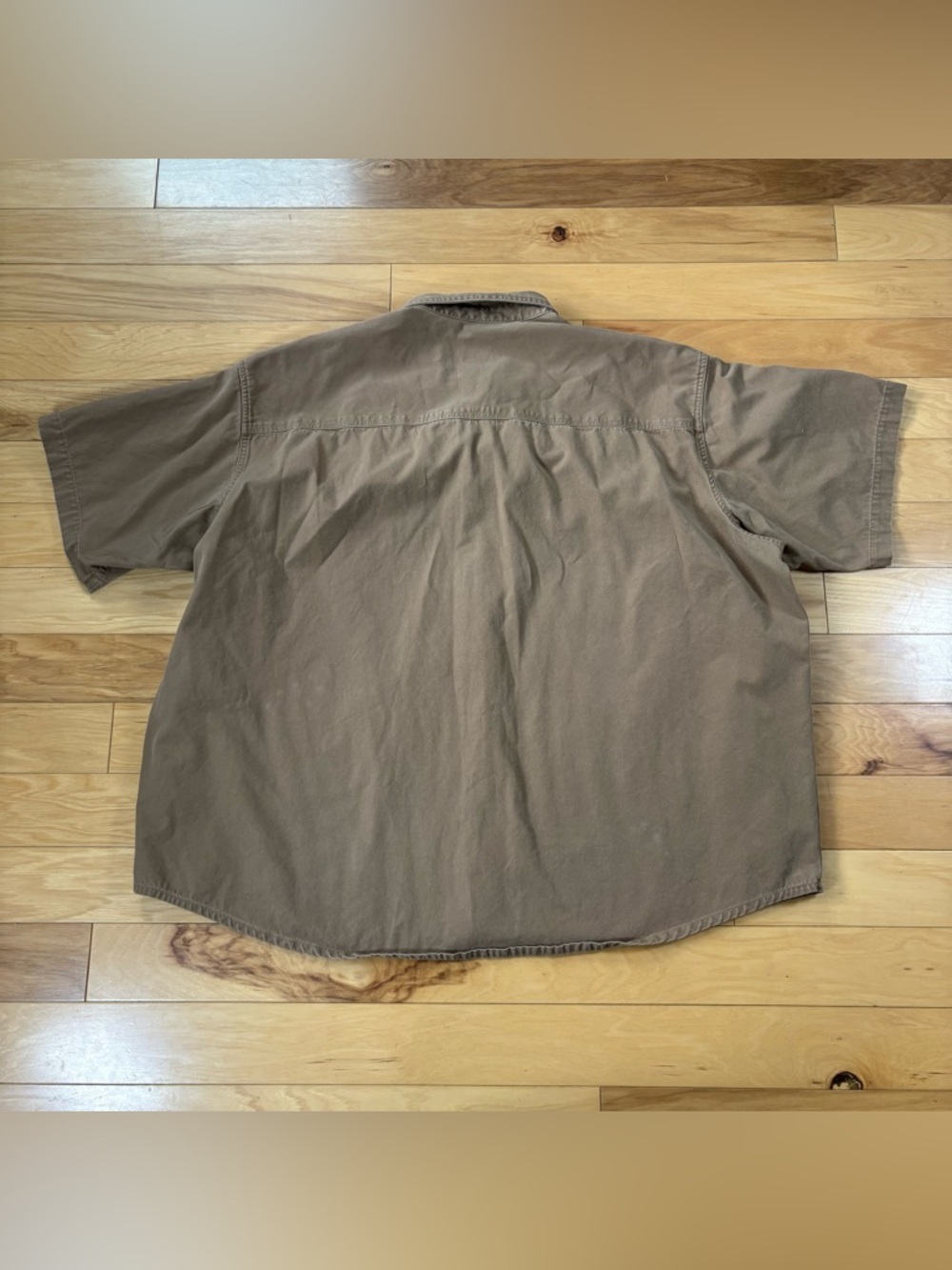 Cabelas Canvas Utility Shirt Mens Sz 3XL Tan Short Sleeve Button Up - Picture 6 of 6